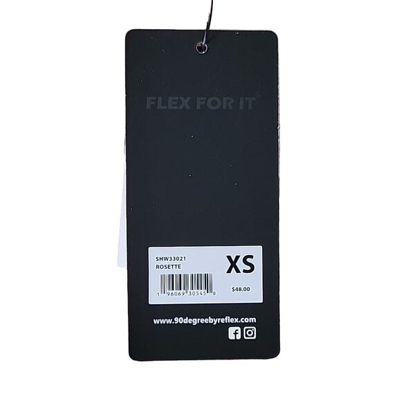 Shiny Pink Ribbed Crossover High Wasited 90 Degree by Reflex Bike Shorts Size XS - Picture 5 of 7